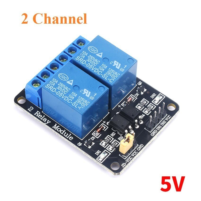 2-Channel 5 V Relay Module with Optocouplers